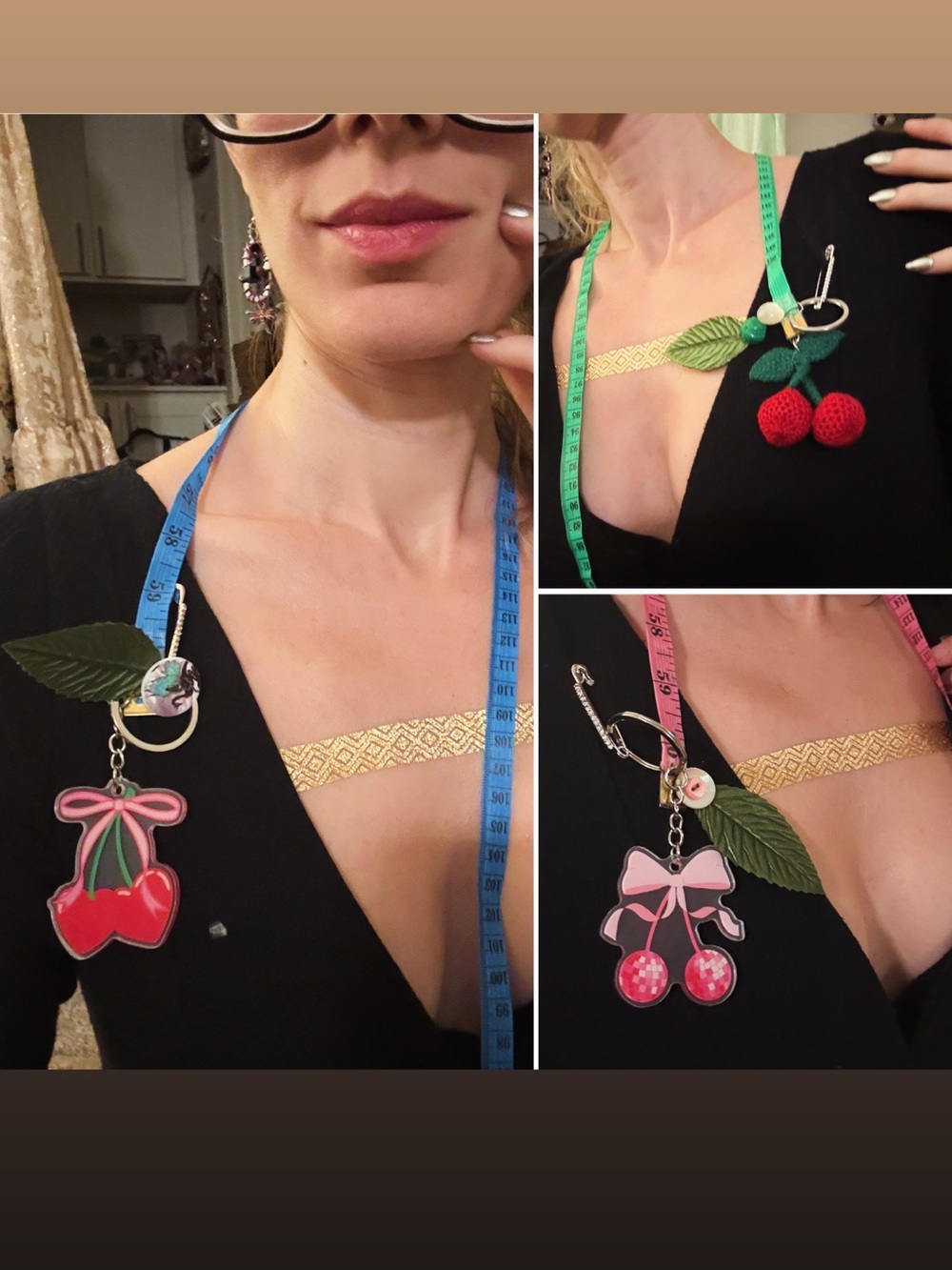 Custom Designed live Measuring Tape Brooch